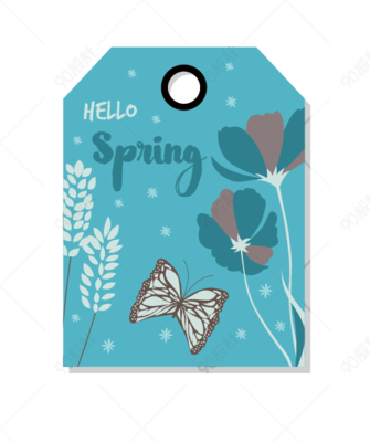 手繪小清新花卉吊牌 自然與藝術的奇石結合